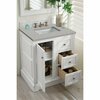 James Martin Vanities De Soto 30in Single Vanity, Bright White w/ 3 CM Eternal Serena Quartz Top 825-V30-BW-3ESR